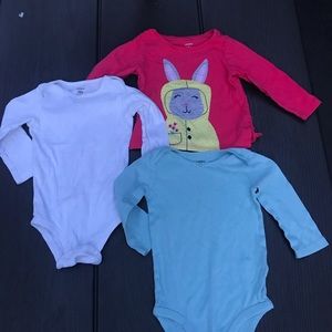 3/$20-bundle of 3 toddler long sleeves top/onesies